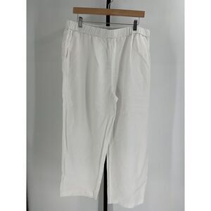 Quince Women's 100% European Linen Pants White XL